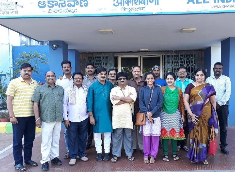 At All India Radio with fellow artists